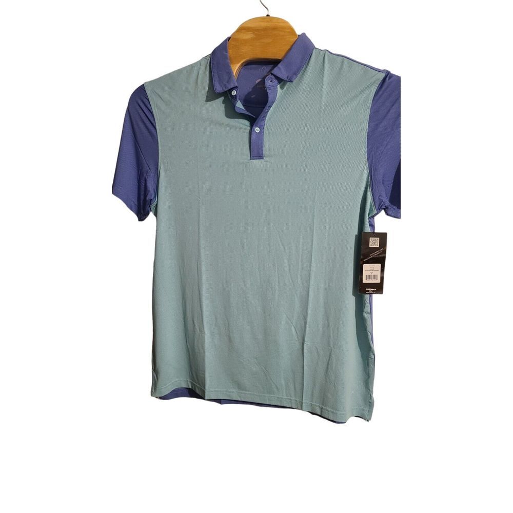 HEAD GOLF Mens Lotte Polo Shirt Green/Purple Size XL Moisture Wicking